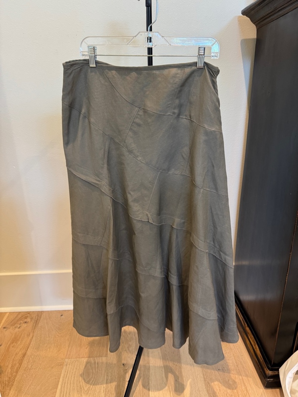 Sandro Olive Patchwork‎ Maxi Skirt